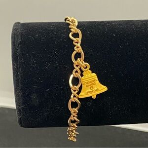 Vintage 1/20 12k GF Gold Charm Bracelet w/ 1/10 10k GF Gold Bell Charm